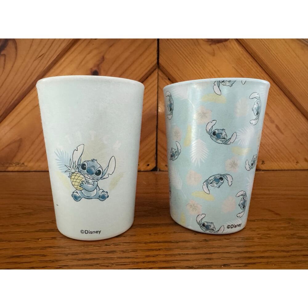 Disney Stitch Plastic Tumblers Set of 2 Blue Lilo & Stitch Cups